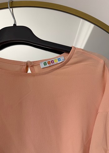 Bej Kadın Salaş Uzun Kollu Bluz - Görsel 2