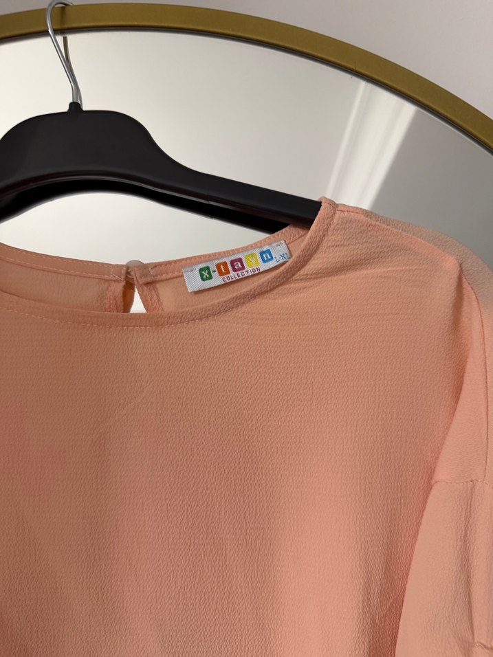 Bej Kadın Salaş Uzun Kollu Bluz - Görsel 2