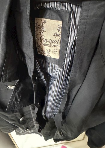 Kadın Siyah Midi Trençkot - Görsel 3