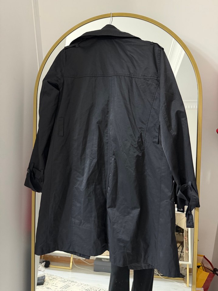 Kadın Siyah Midi Trençkot - Görsel 2