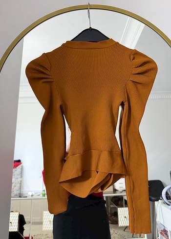 Kahverengi Kısa Örgü Kadın Kazak - Görsel 3