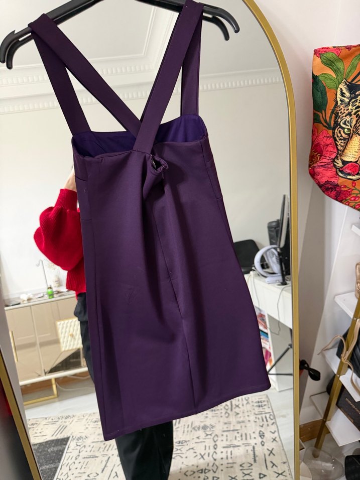 Mor Askılı Midi Elbise - Görsel 2