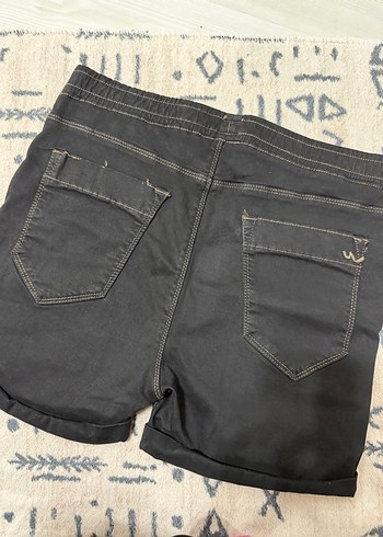 Siyah Rahat Kesim Mini Kot Şort - Görsel 3