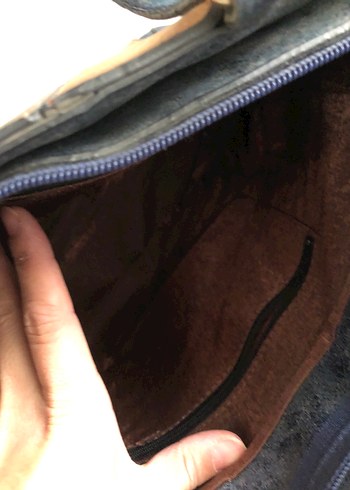 Tokalı Çok Renkli Kadın Süet Çanta - Görsel 4