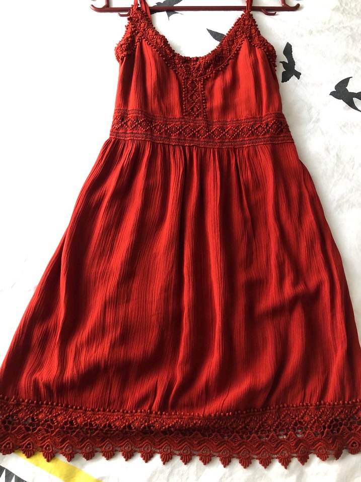 Dantel Detaylı Beyaz Midi Bohem Elbise - Görsel 5