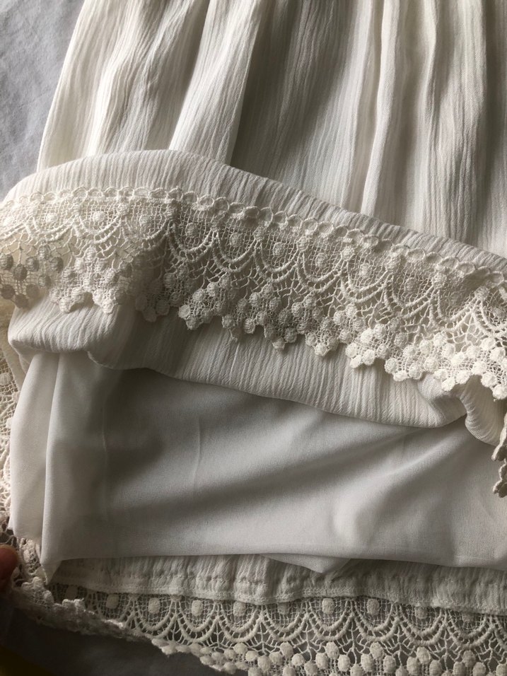 Dantel Detaylı Beyaz Midi Bohem Elbise - Görsel 2