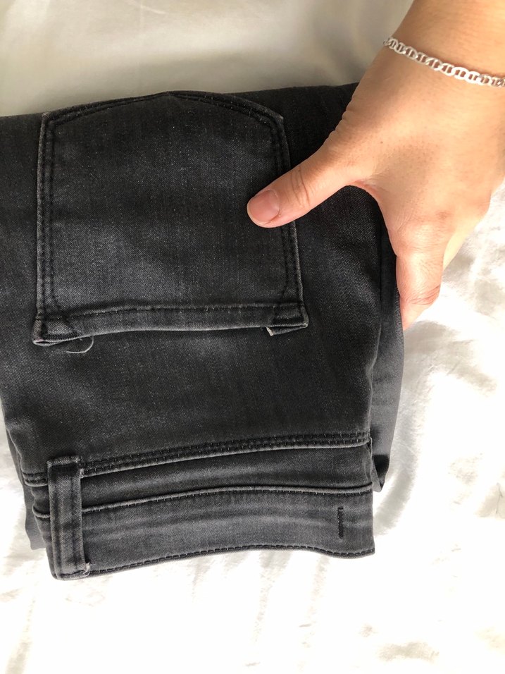Gri Düğmeli Kadın Denim Pantolon - Görsel 3