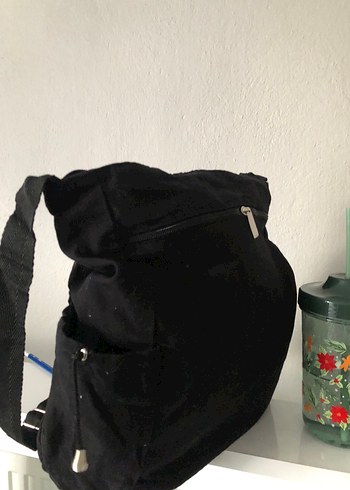 Siyah Baskılı Fermuarlı Kadın Çanta - Görsel 6