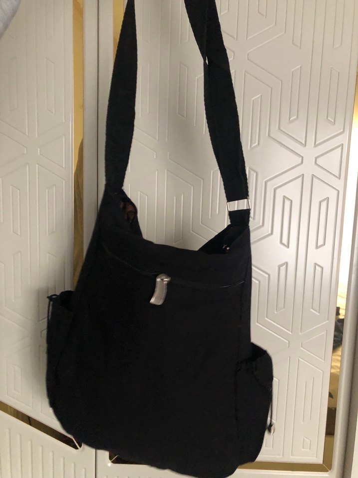 Siyah Baskılı Fermuarlı Kadın Çanta - Görsel 5