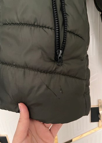 Gri Erkek Çocuk Kürklü Street Wear Mont - Görsel 4