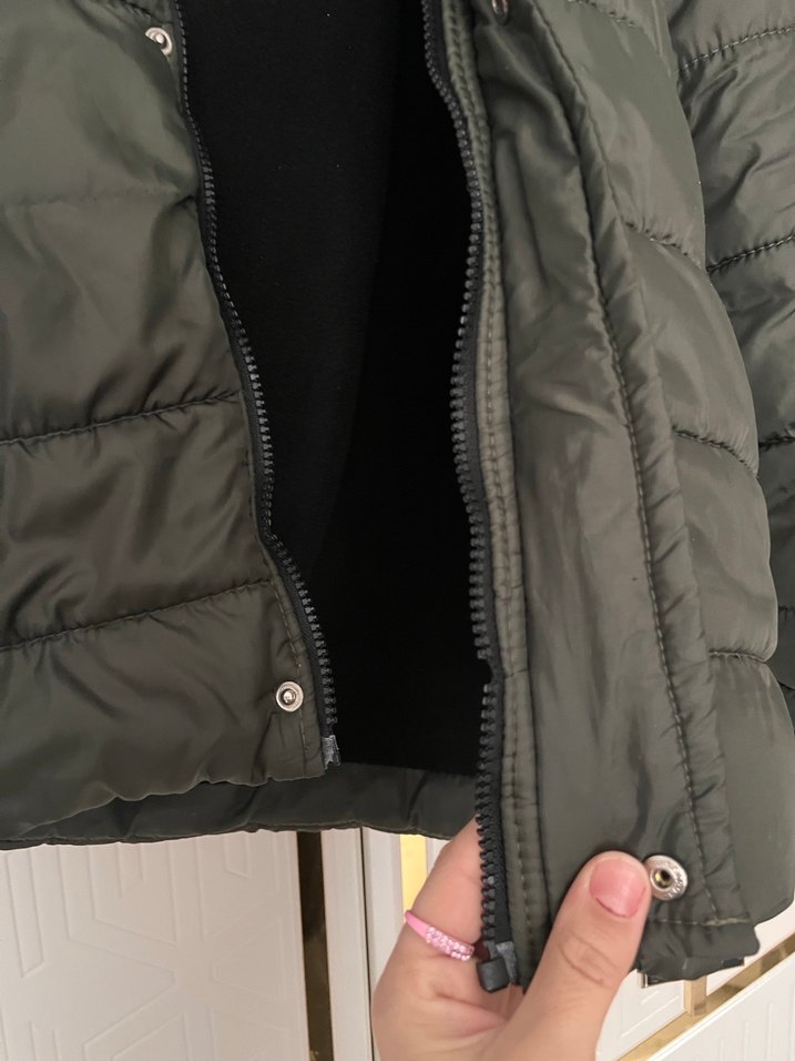 Gri Erkek Çocuk Kürklü Street Wear Mont - Görsel 5