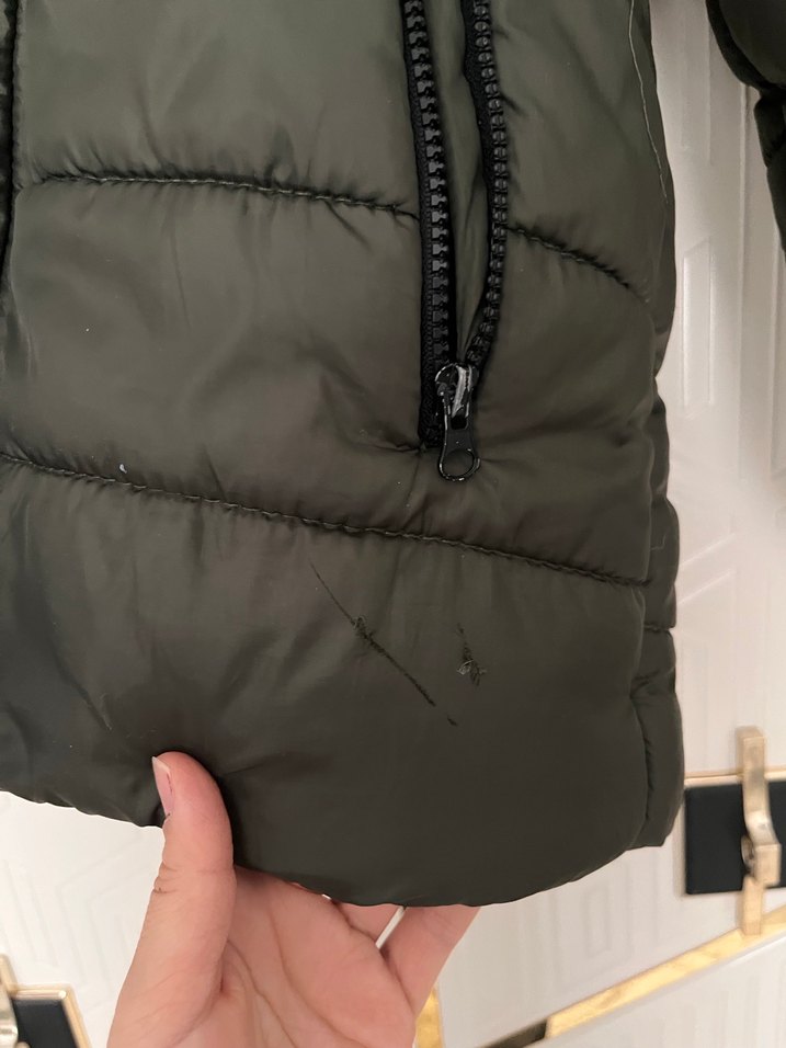 Gri Erkek Çocuk Kürklü Street Wear Mont - Görsel 4