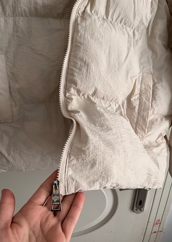 Bej Keten erkek şişme Mont - Görsel 7