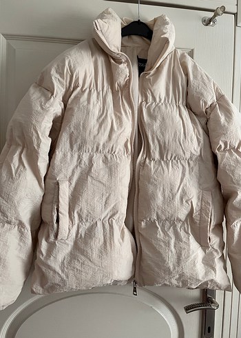 Bej Keten erkek şişme Mont - Görsel 5