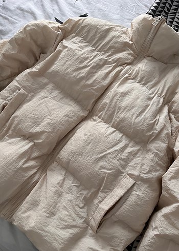 Bej Keten erkek şişme Mont - Görsel 8