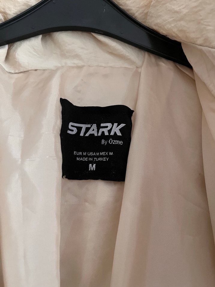 Bej Keten erkek şişme Mont - Görsel 4