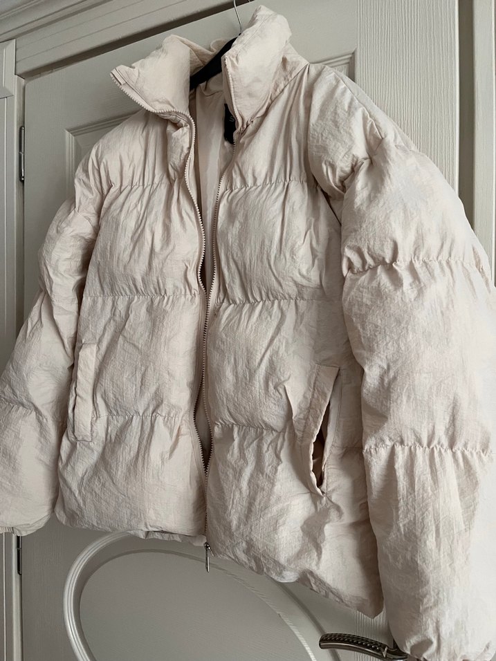 Bej Keten erkek şişme Mont - Görsel 2