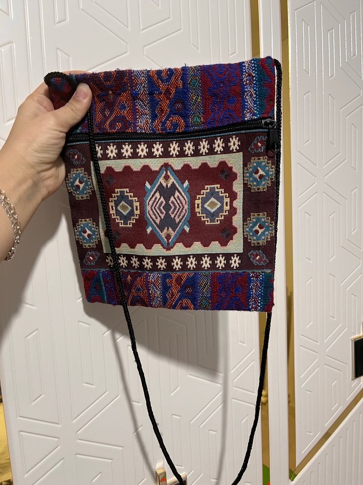 Bohem Desenli Fermuarlı Kadın Çanta - Görsel 2