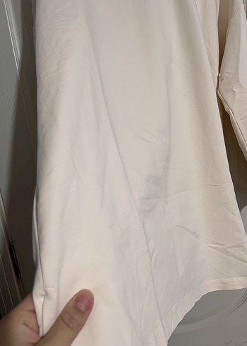 Kadın Beyaz Oversize Kapüşonlu Sweatshirt - Görsel 3