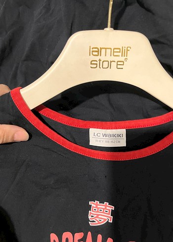 Kız Siyah Baskılı Kısa Kollu Tişört - Görsel 2