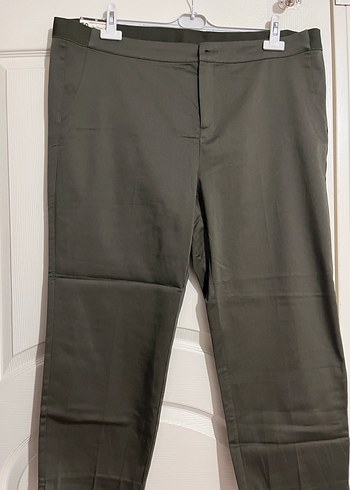 Kadın Haki Kumaş Pantolon Midi Boy - Görsel 3