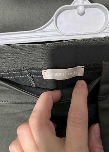 Kadın Haki Kumaş Pantolon Midi Boy - Görsel 5