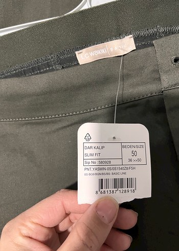 Kadın Haki Kumaş Pantolon Midi Boy - Görsel 2