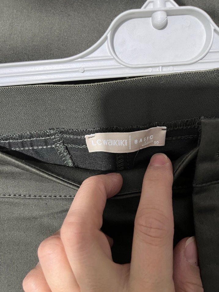 Kadın Haki Kumaş Pantolon Midi Boy - Görsel 5