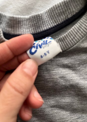 Gri Erkek Çocuk Uzun Kollu Sweatshirt - Görsel 2
