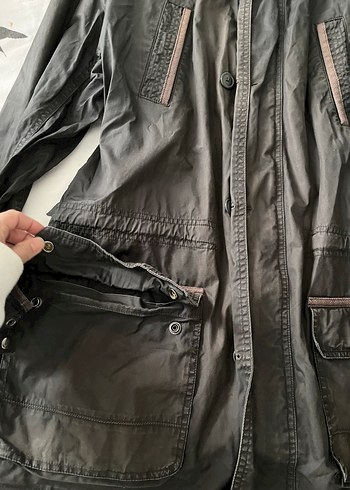 Gri Kemerli Midi erkek  trençkot - Görsel 6