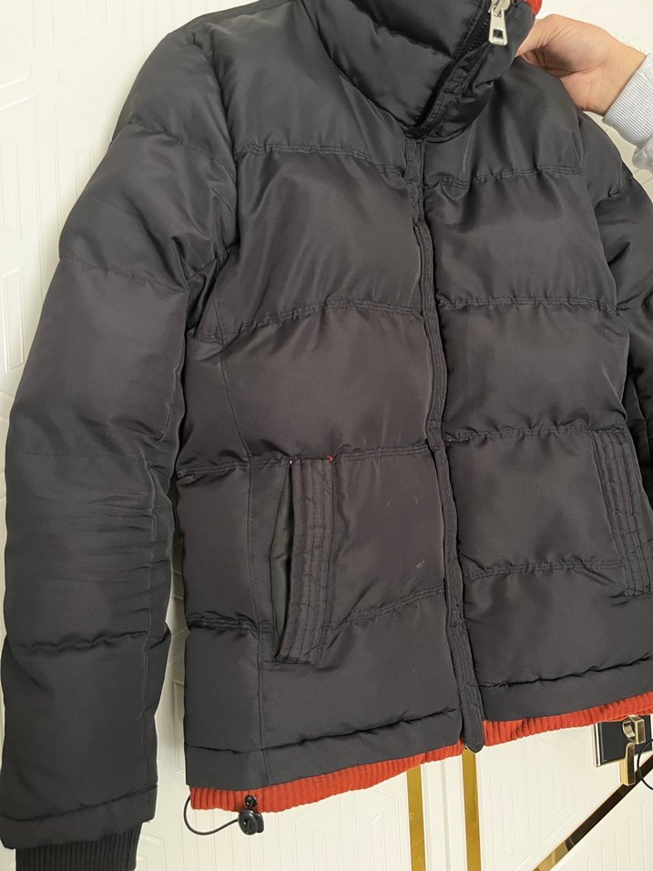 Erkek siyah şişme Mont - Görsel 2