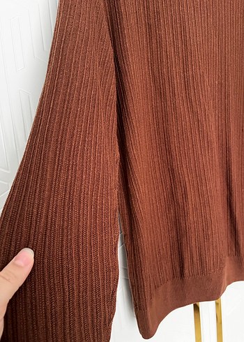 Kahverengi Erkek Uzun Kollu Triko Kazak - Görsel 2
