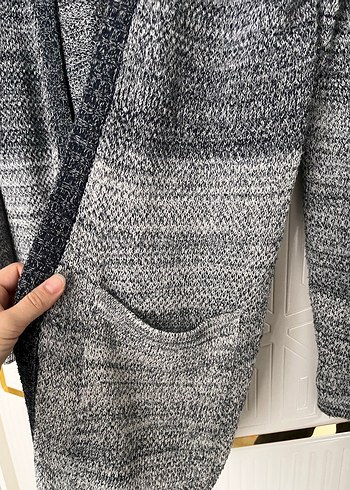 Gri Uzun erkek hırka - Görsel 2