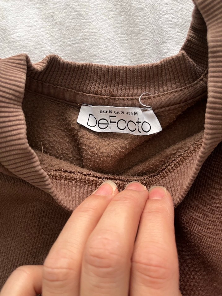 Kahverengi Kadın Süet Sweatshirt - Görsel 2