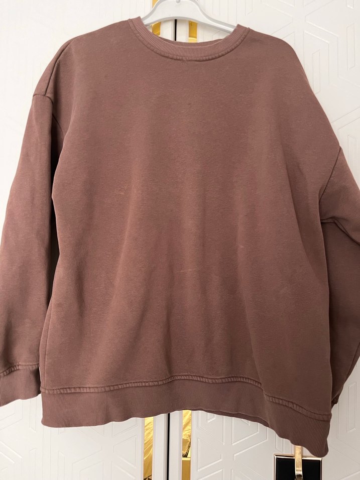 Kahverengi Kadın Süet Sweatshirt - Görsel 5