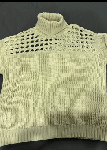 Kadın Bej Balıkçı Yaka Örgü Triko - Görsel 2