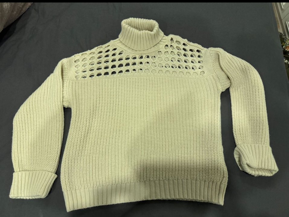 Kadın Bej Balıkçı Yaka Örgü Triko - Görsel 2