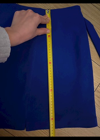 Mavi Kemerli Mini Etek - Görsel 4