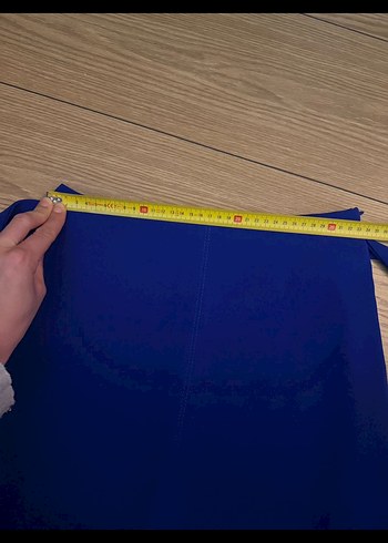 Mavi Kemerli Mini Etek - Görsel 3