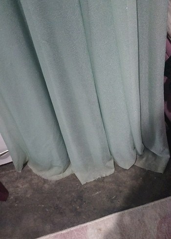 Kadın V Yaka Pileli Uzun Elbise - Görsel 5