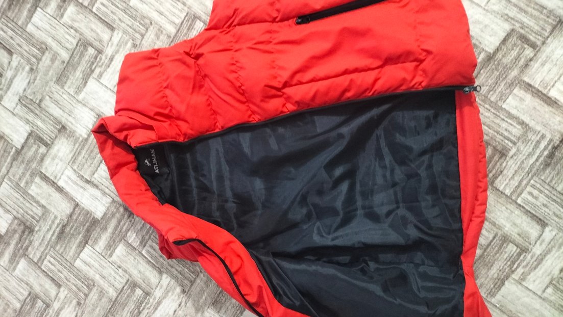 Kırmızı şişme mont standart beden - Görsel 2