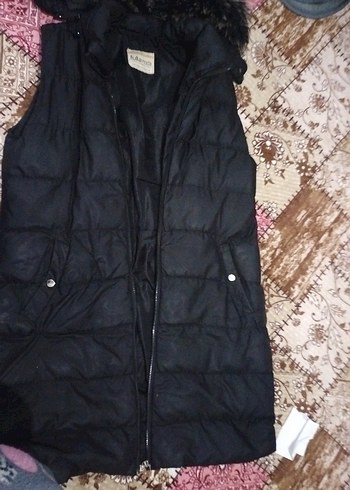 Kürklü Siyah Kadın Yelek - Görsel 2