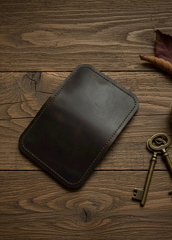 Koyu Kahverengi Minimalist Erkek Cüzdanı - Görsel 3