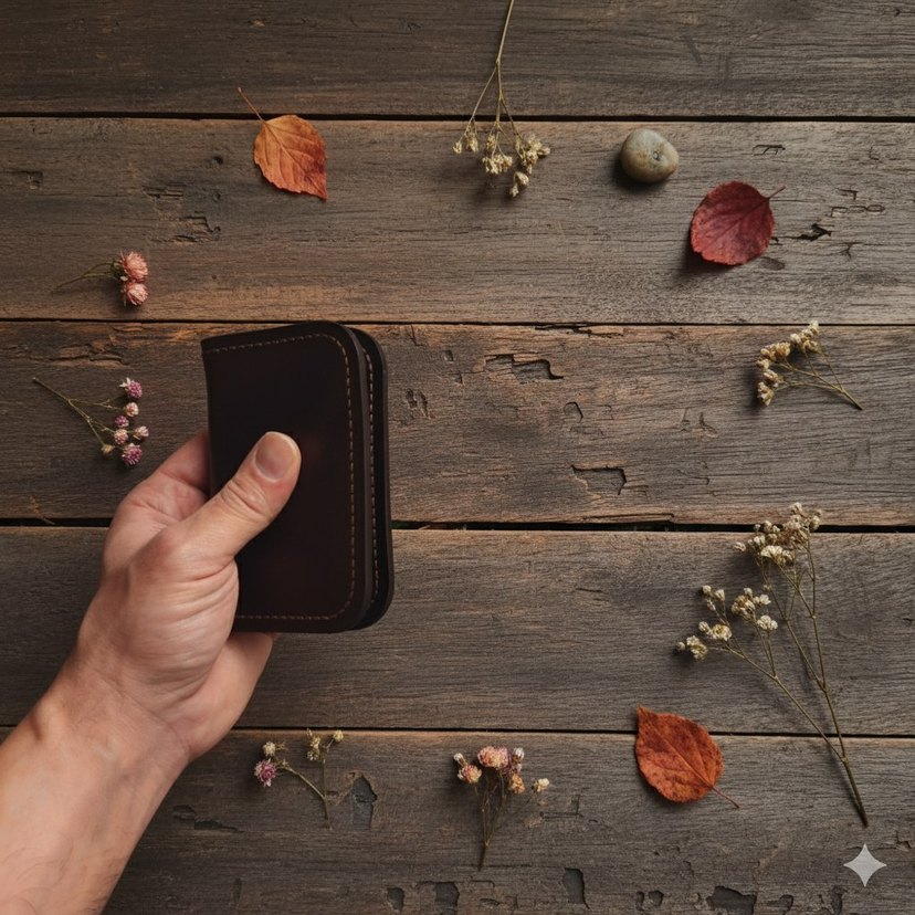 Koyu Kahverengi Minimalist Erkek Cüzdanı - Görsel 4