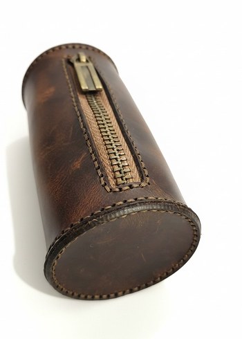 Deri Fermuarlı Kahverengi Kadın Cüzdanı - Görsel 5