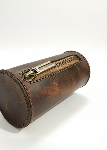 Deri Fermuarlı Kahverengi Kadın Cüzdanı - Görsel 6