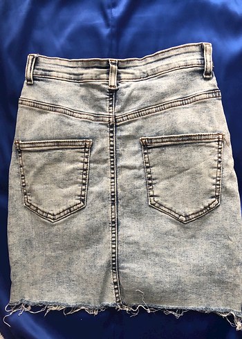 Gri Mavi Denim Midi Mini Etek - Görsel 2