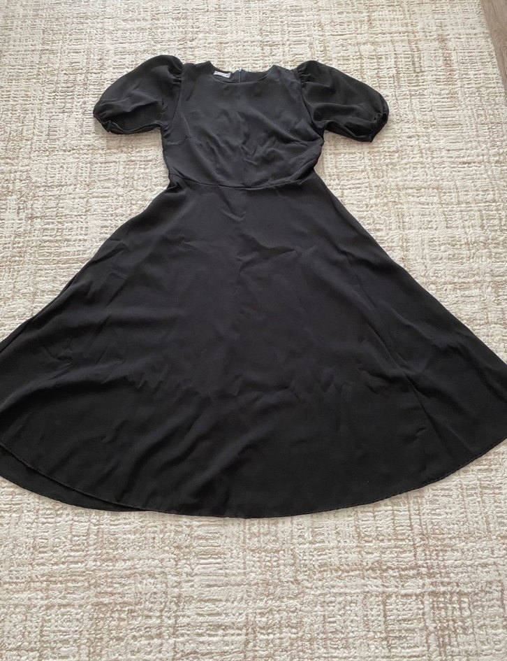 Siyah Midi Kısa Kollu - Görsel 3