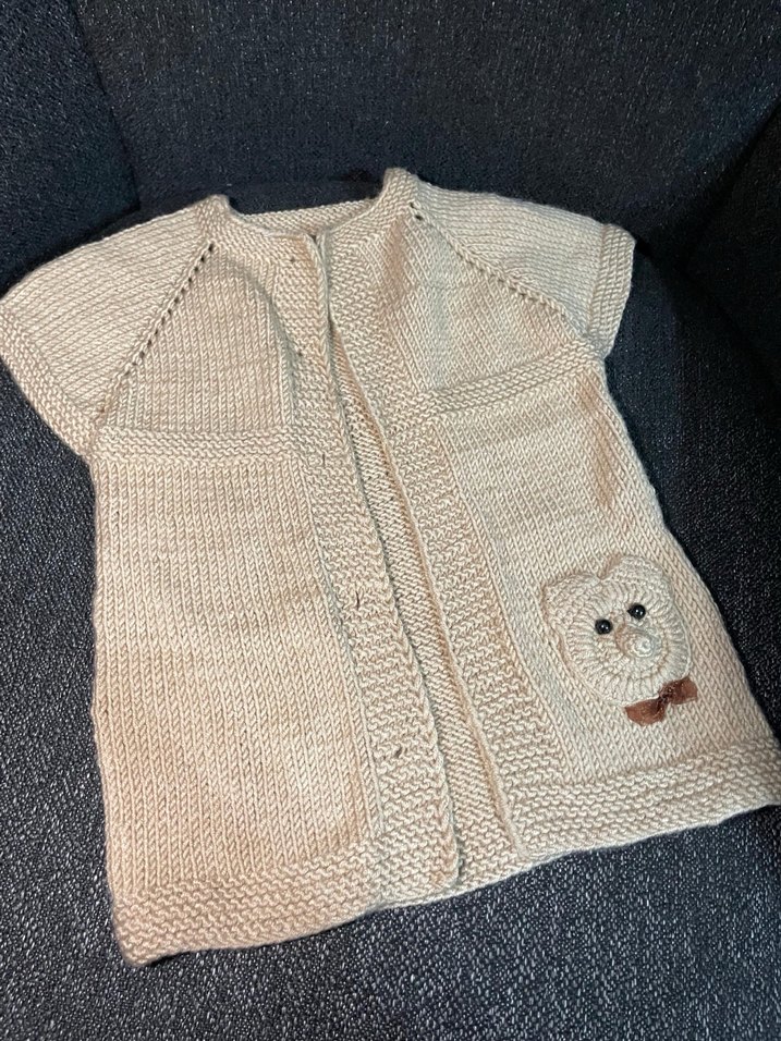 Kız erkek Çocuk Bej Örgü Hırka - Görsel 4