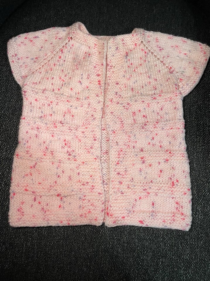 Kız  erkek Çocuk Pembe Kısa Kollu Örgü Hırka - Görsel 2